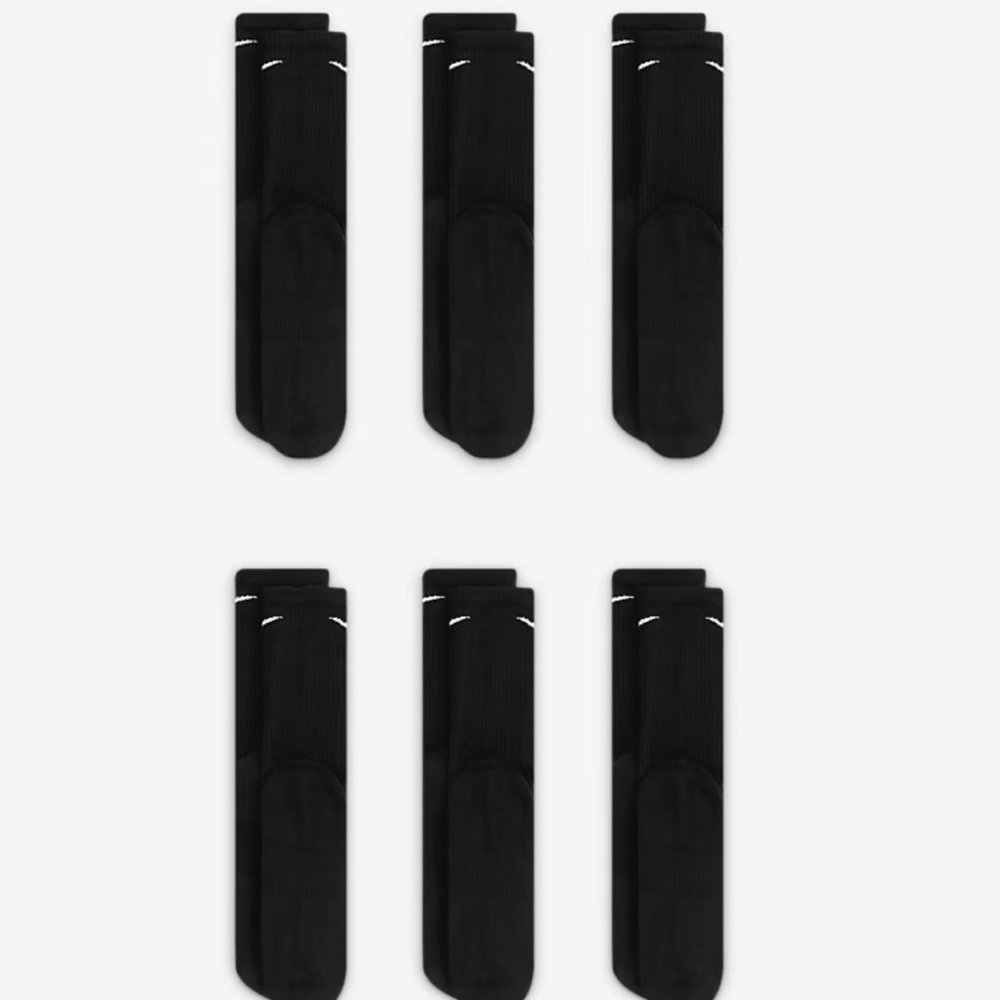 Nike 
Training Crew Socks (6 Pairs)
Nike Everyday Cushioned - Picture 2 of 9